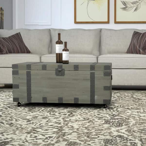 22.00 in. Brown Rectangle Reclaimed Wood Coffee Table