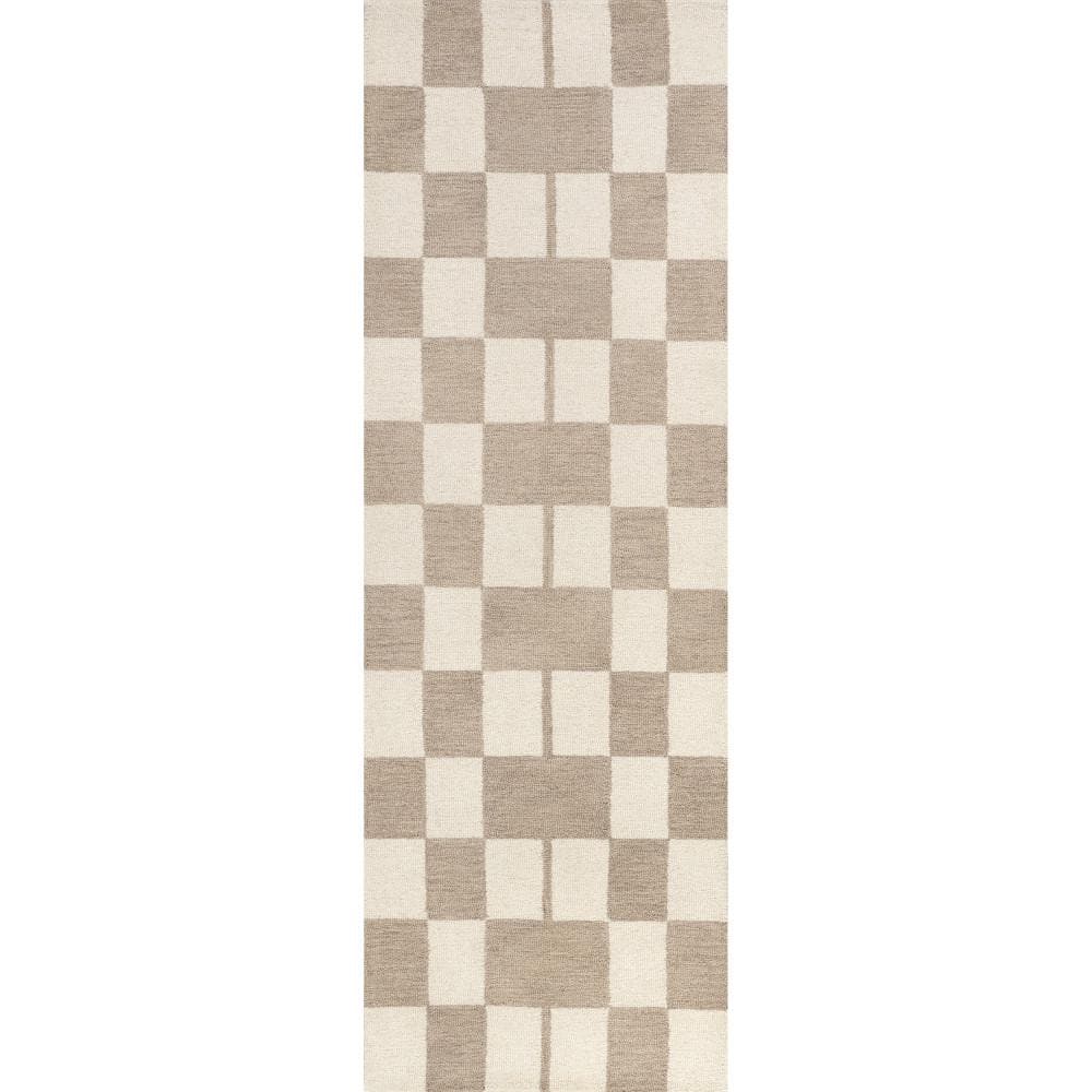 Caitlin Geometric Wool Beige 3 ft. x 8 ft. Indoor/Outdoor Patio Runner Rug price history on PriceWatchPro