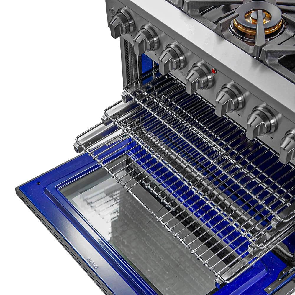36" Stainless Steel Dual-Fuel Freestanding Gas Range
