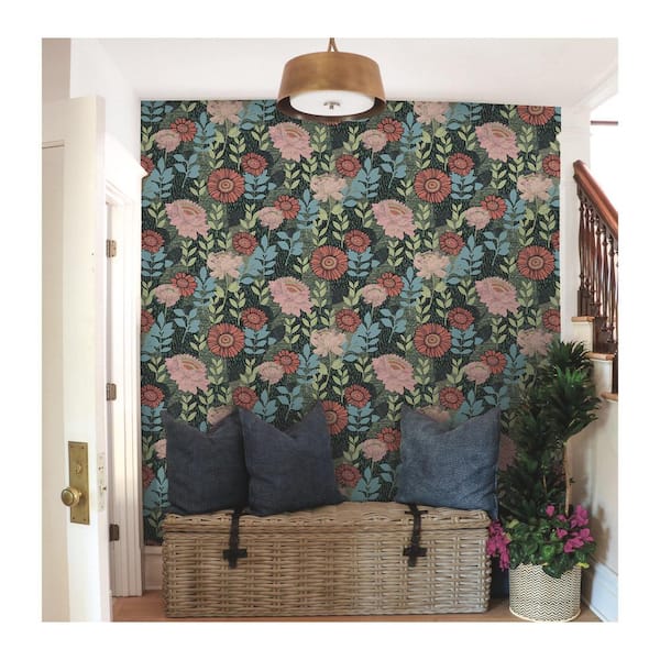 28.29 sq. ft. Tamara Day Botanical Garden Green Peel and Stick Wallpaper