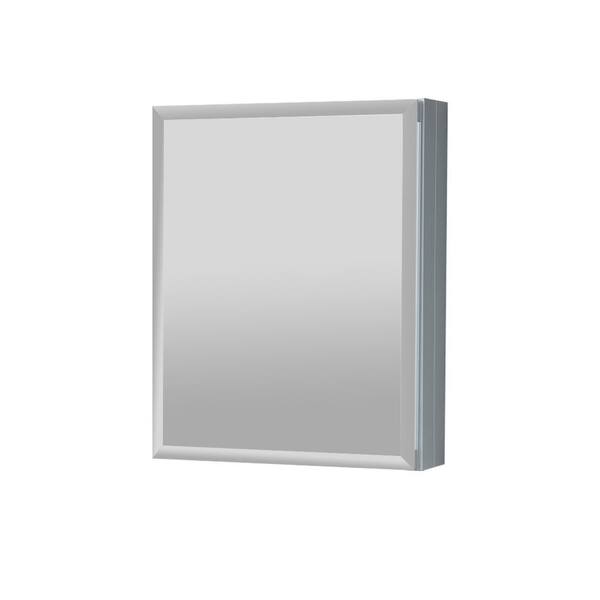 Satico 20 in. W x 26 in. H Rectangular White Aluminum Recessed/Surface Mount Medicine Cabinet with Mirror