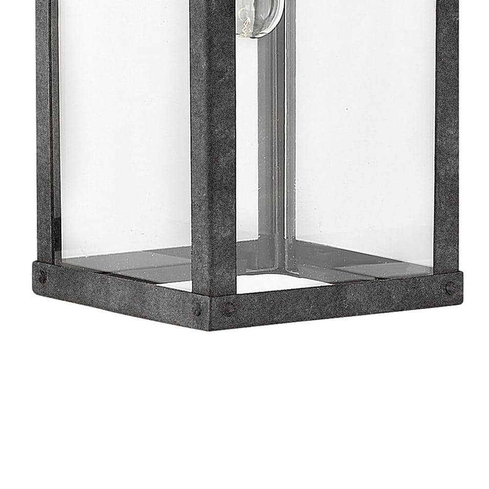 Porter Aged Zinc 1-Light Outdoor Wall Sconce with Clear Glass