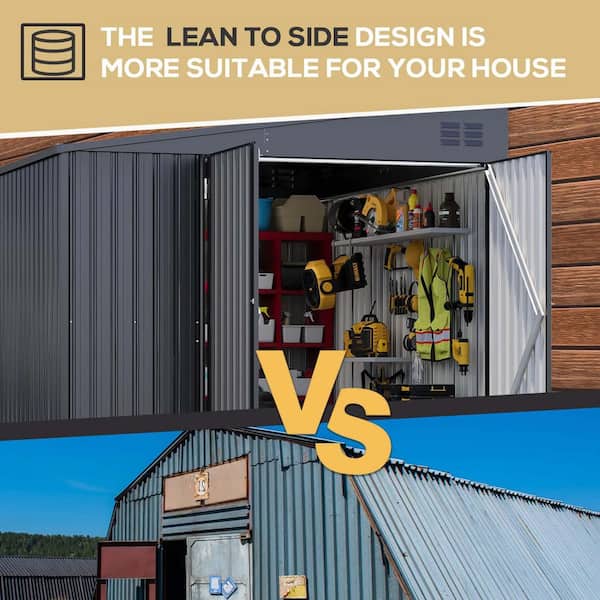 Zeus & Ruta 10 ft. W x 8 ft. D Metal Storage Shed with 2-Doors for