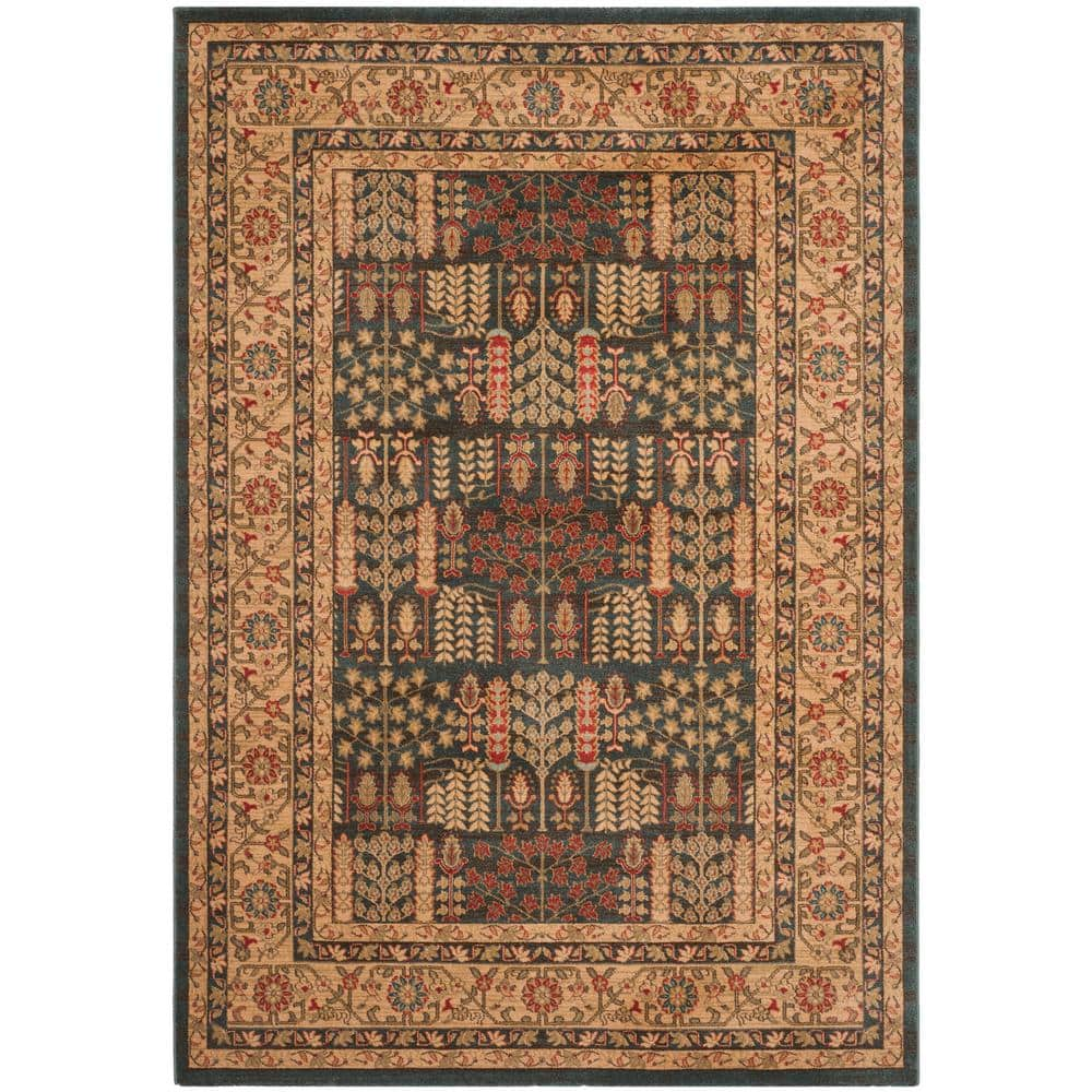 Safavieh Mahal Navynatural 7 Ft X 9 Ft Antique Floral Border Area