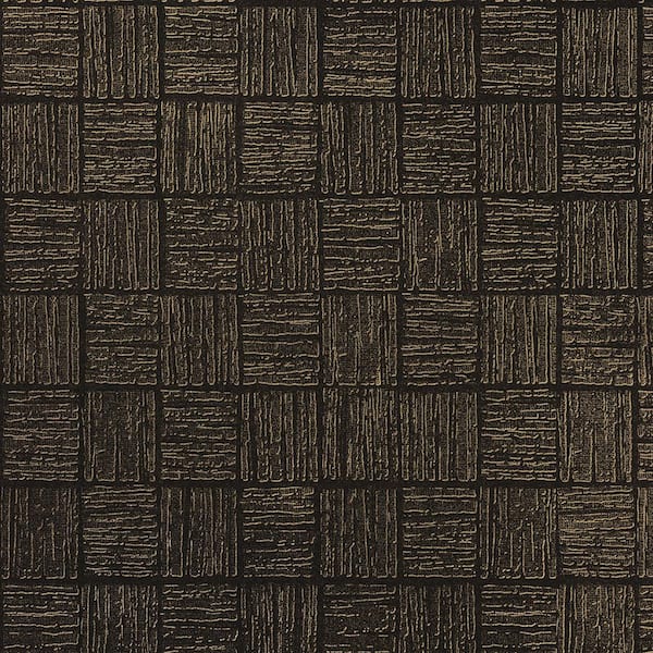 Brewster Geometrics Black Wallpaper Sample