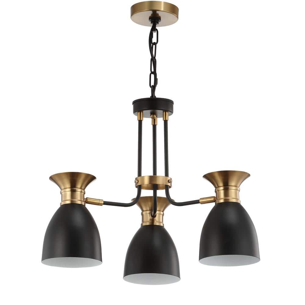 Middleton 20" Black/Brass Gold Metal LED Sputnik Chandelier