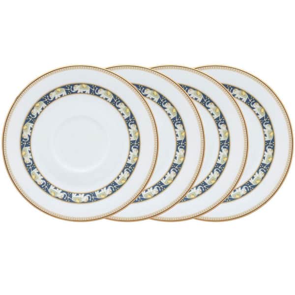Tusker Garden 6 in. (Multi) Porcelain Saucers, Set of 4