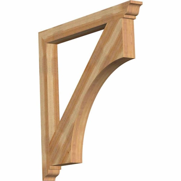 Ekena Millwork 4 in. x 44 in. x 44 in. Western Red Cedar Westlake Traditional Rough Sawn Bracket