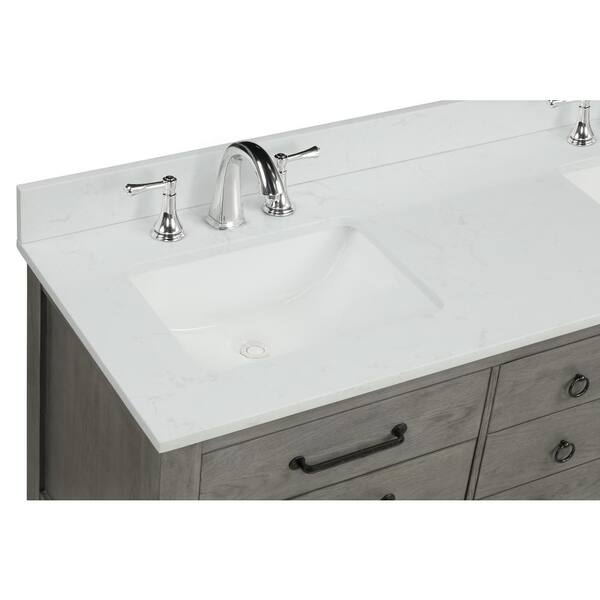 Home Decorators Collection Nashua 61 in Bath Vanity in Gray with