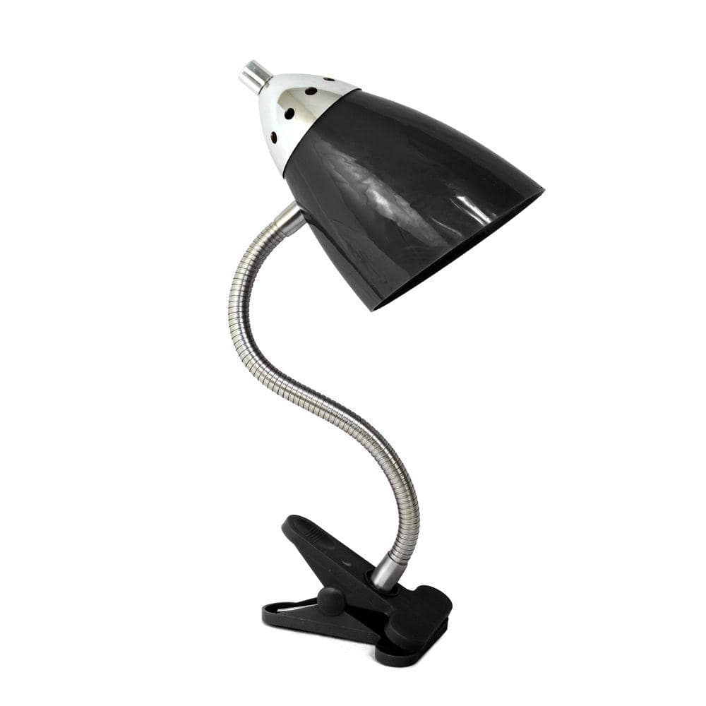 Adjustable Arc Black Clip-on Desk Lamp with Flexible Gooseneck