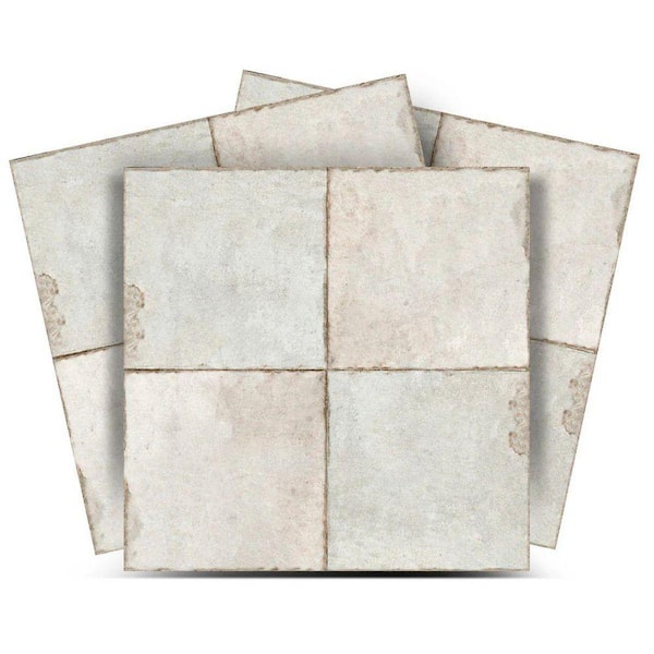 White Smoke R82 4 in. x 4 in. Vinyl Peel and Stick Tile (24 Tiles, 2.67 sq. ft. /pack)