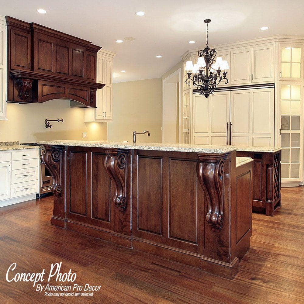 4-3/4 in Unfinished Alder Wood Traditional Corbel