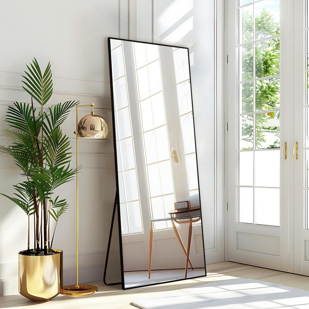 24 in. W x 69 in. H Rectangular Metal Framed Full Length Wall Mirror Free S