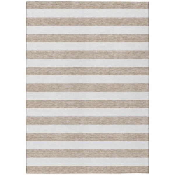 Chantille ACN528 Taupe 8 ft. x 10 ft. Machine Washable Indoor/Outdoor Geometric Area Rug