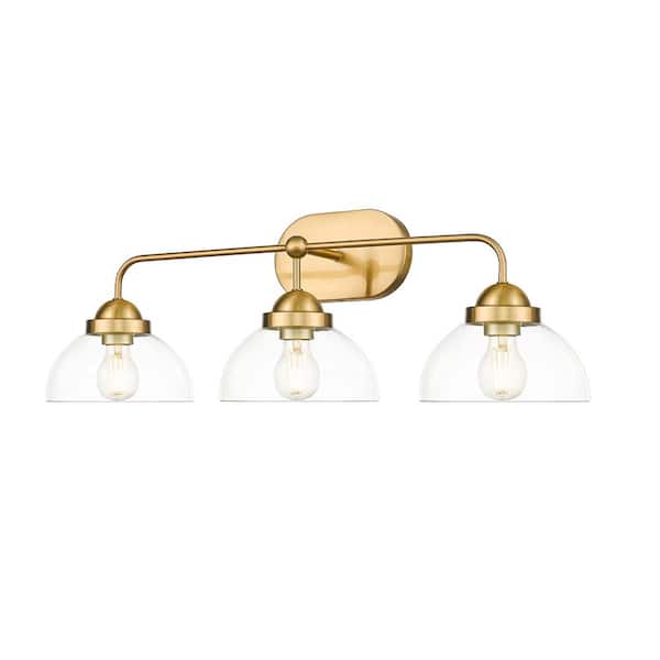 3 Light Brass Suspension With Olive Green Shades