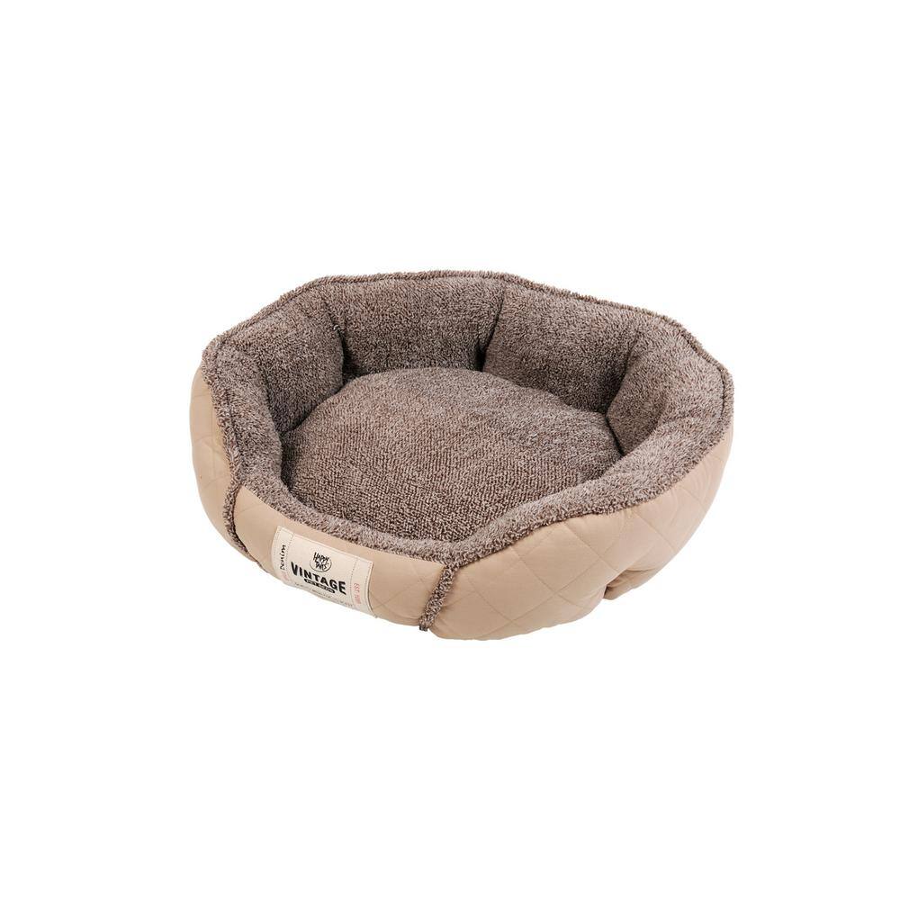 Happy Tails Small 24x20 Microsuede Pet Bed Sand 39218 The Home Depot