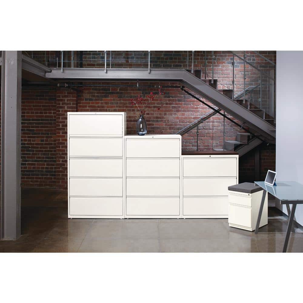 White 30-Inch Wide 2-Drawer Lockable Metal Lateral File Cabinet