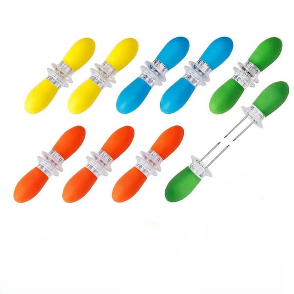 18 Piece Stainless Steel Corn Cob Holders with Silicone Handles and Butter Spreader, Assorted Colors