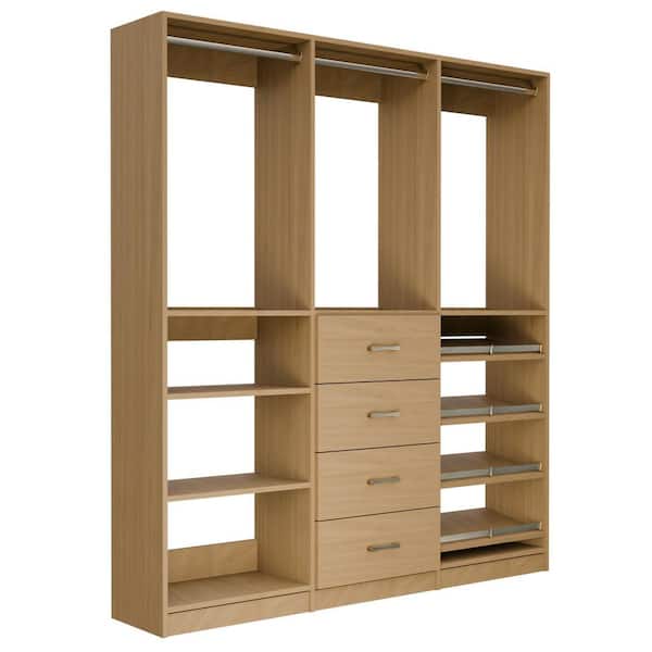 MODULAR CLOSETS Alto Collection 93 in. W Oak Wall Mounted Hang w