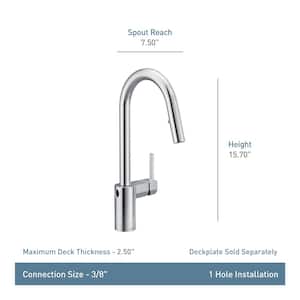 Align Single-Handle Touchless Pull-Down Sprayer Kitchen Faucet with MotionSense Wave and Power Clean in Black Stainless