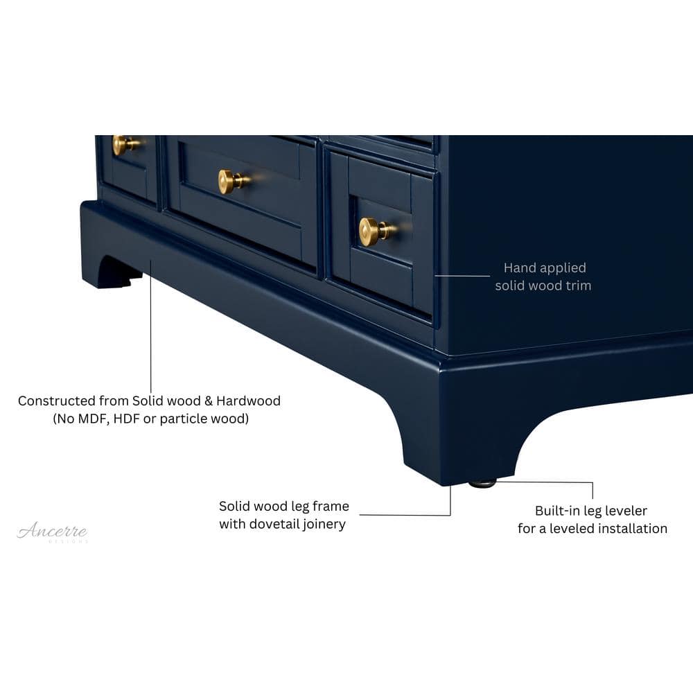 Audrey 84'' Heritage Blue Double Vanity with Calacatta Quartz Top