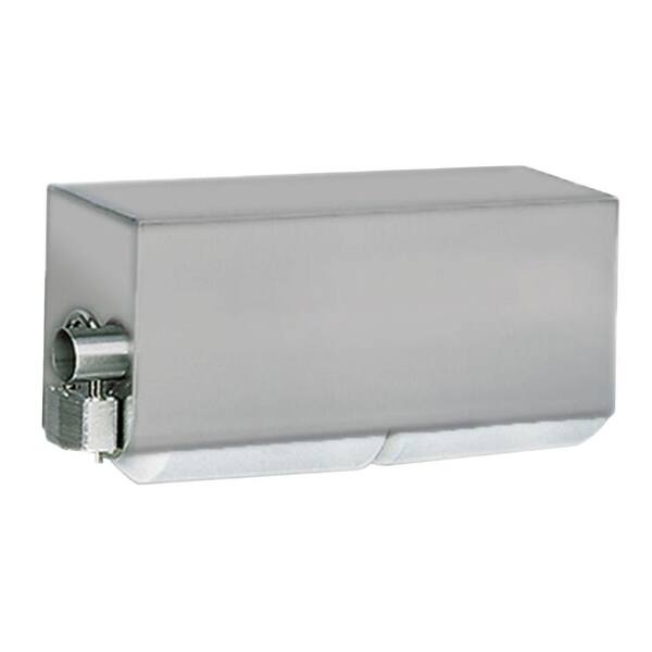 Stainless Solutions Stainless Solutions Double Post Covered Toilet Paper Holder in Steel with Splash Cover