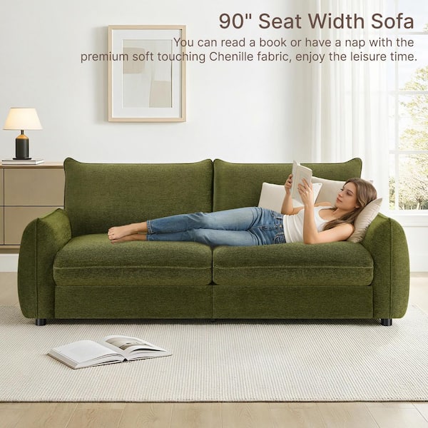 Spruce & Spring Ayla 90.55 in. Flared Arm 2-Piece Fabric Rectangle