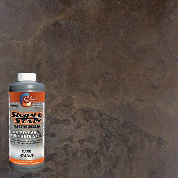 Classic Coatings Systems 1 qt. Dark Walnut Concentrated Semi-Transparent Water Based Interior/Exterior Concrete Stain