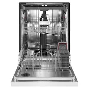 24 in. White Front Control Tall Tub Dishwasher with Stainless SteelThird Level Rack, 39 DBA