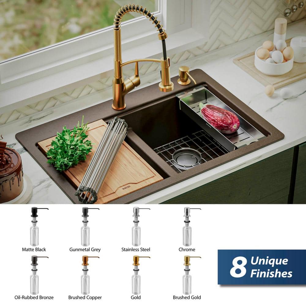 Gold Brass and Plastic Soap/Lotion Dispenser
