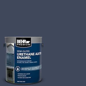 1 gal. #S530-7 Dark Navy Urethane Alkyd Semi-Gloss Enamel Interior/Exterior Paint