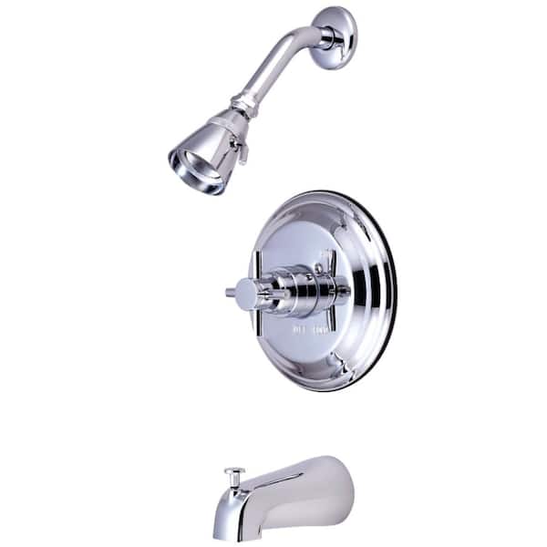 Kingston Brass Concord Single Handle 1-Spray Tub and Shower Faucet 2 GPM with Pressure Balance in. Polished Chrome