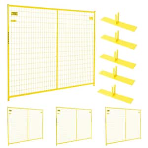 6 ft. x 29 ft. 4-Panel Yellow Powder-Coated Welded Wire Temporary Fencing