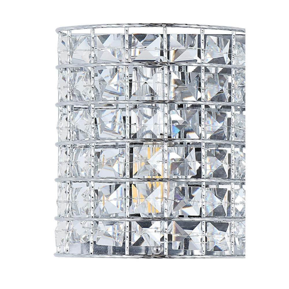 Clara Deco 24" Polished Chrome 3-Light Crystal Vanity Light
