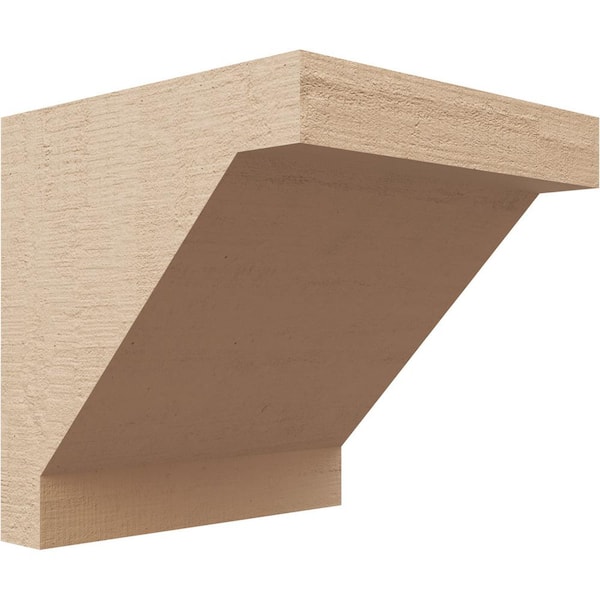 Ekena Millwork 5 in. x 5 in. x 5 in. Series 1 Wide Burlington Rough Cedar Woodgrain Timberthane Polyurethane Corbel, Primed Tan