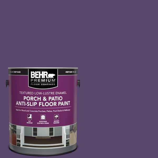 BEHR PREMIUM 1 gal. #P570-7 Proper Purple Textured Low-Lustre Enamel Interior/Exterior Porch and Patio Anti-Slip Floor Paint