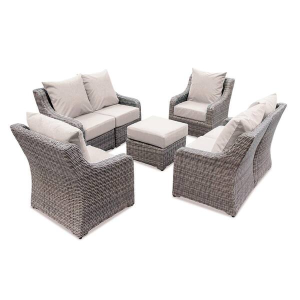 AE Outdoor Cherry Hill 7-Piece Patio Deep Seating Set with Cast Ash Cushions