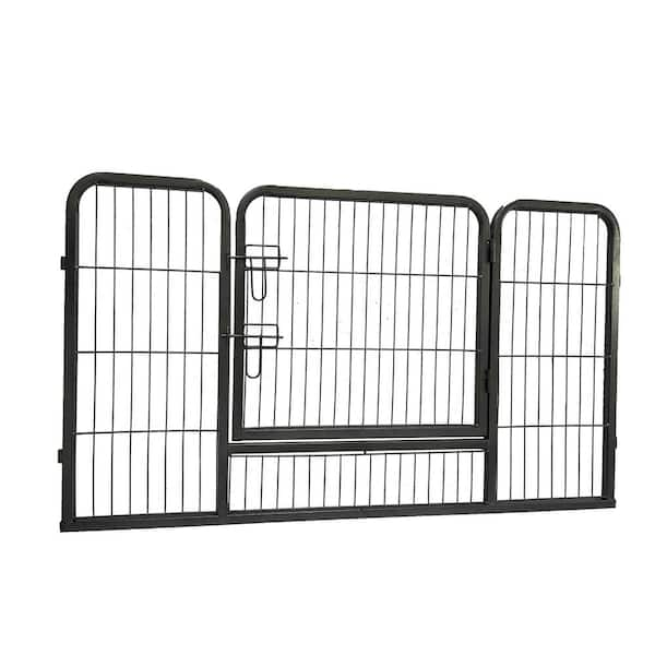 40 in. Heavy-Duty Metal Outdoor Dog Fence, Pet Playpen with Doors 8 Panels  Exercise Pens Temporary Camping Fence