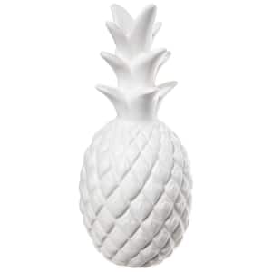 White Pineapple Figurine with Embossed Diamond Pattern