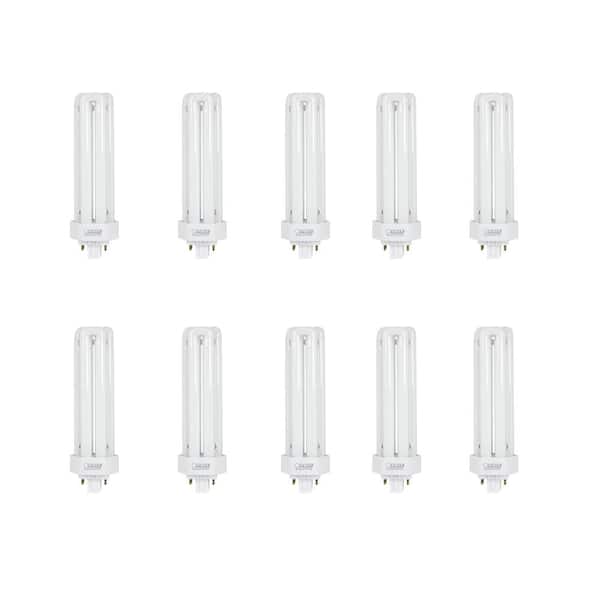42-Watt PL CFLNI Triple Tube 4-Pin Plug-in GX24Q-4 Base Compact Fluorescent CFL Light Bulb, Neutral White 3500K(10-Pack)
