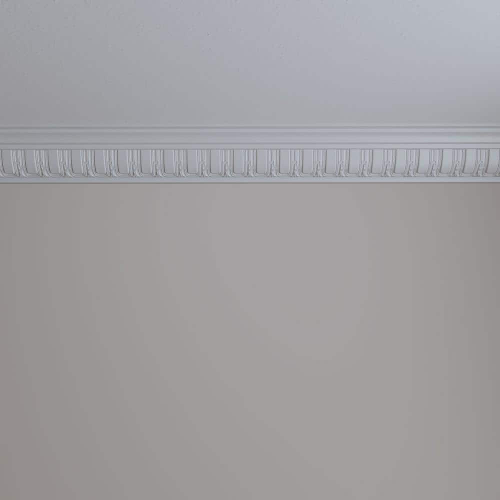 Primed White Polyurethane Geometric Crown Moulding Sample