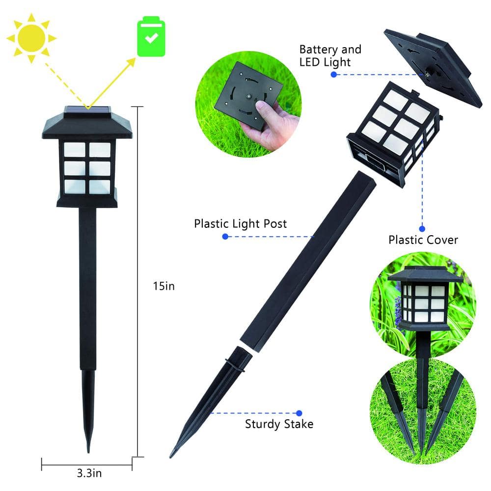 Black Polypropylene LED Pathway Lights Multipack for Outdoor Use