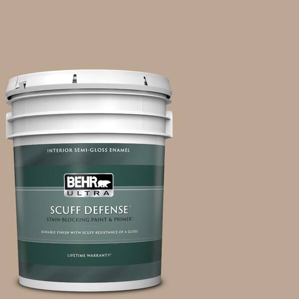 BEHR ULTRA 5 gal. #700D-4 Brown Teepee Extra Durable Semi-Gloss Enamel Interior Paint & Primer