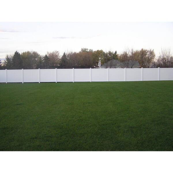 Weatherables Savannah 72 in. x 212 ft. White Vinyl Privacy Fence Project Pack
