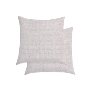 Cindy Shadow Gray Square Outdoor Throw Pillows (2-Pack)
