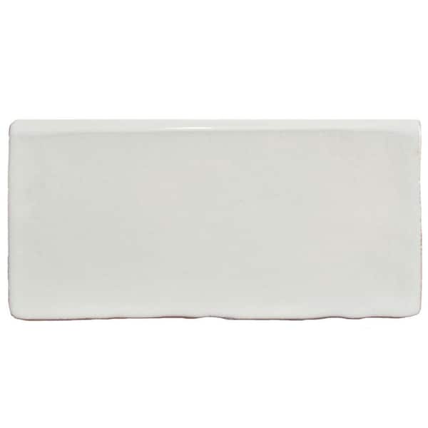 Antic Special Bullnose Milk 3 in. x 6 in. Glossy Ceramic Wall Tile Trim