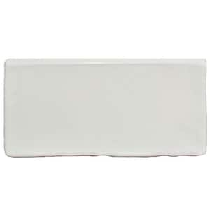 Antic Special Bullnose Milk 3 in. x 6 in. Glossy Ceramic Wall Tile Trim