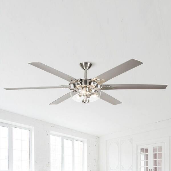 Flint Garden 70 in. Brushed Nickel 6 Blades Indoor Ceiling Fan 