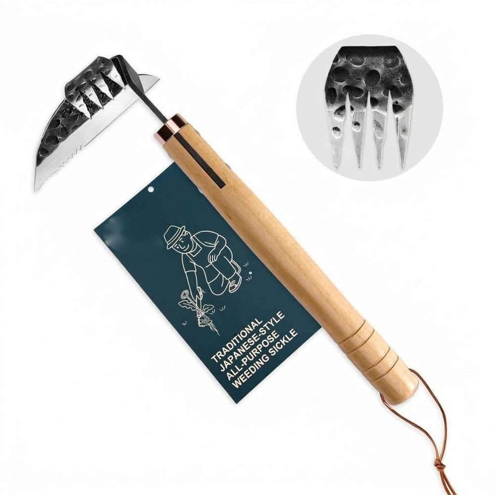 10.3 in. All-Purpose Japanese Weeding Sickle and Razor Hand Hoe Forged Steel Weed Puller with Sharp Edge 4-Tine Tool price history on PriceWatchPro