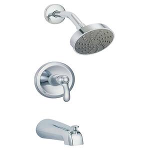 Rhine Single-Handle Single-Spray Tub and Shower Faucet in Polished Chrome
